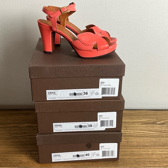 Chie Mihara Ebisa Coral Heeled Sandals, New in Box - Picture 8 of 8
